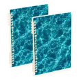 thumbnail image 1 of Haosy Teal Ocean Water Notebooks 2 Pcs 1-subject Journal 60 Sheets A5 College Ruled Paper Detachable Ring 8.3"x5.7", 1 of 8