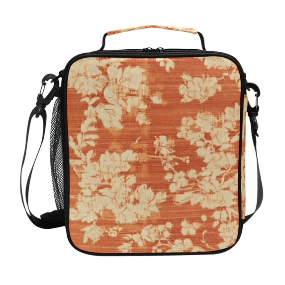 Haosy Vintage Flora Patterned Reusable Lunch Box Men/Women Insulated Lunch Bag for School Picnic Travel
