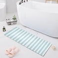 thumbnail image 1 of Haosy Water Blue and White Stripes Bathroom Rugs Non Slip Absorbent Soft Plush Quick Dry Bath Mat, 39"x20", 1 of 8