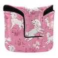 thumbnail image 1 of Haosy White Dogs on Pink Grass Golf Mallet Putter Cover Strong Magnetic Leather Golf Club Headcover Closure, 1 of 7
