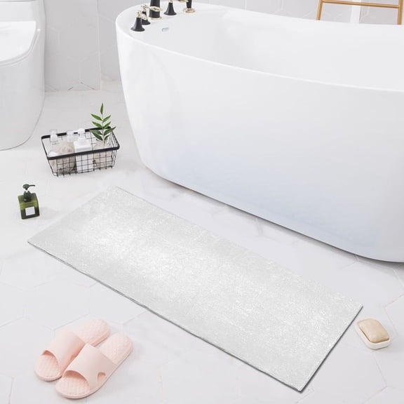 Haosy White Paper Texture Bathroom Rugs Non Slip Absorbent Soft Plush Quick Dry Bath Mat, 39"x20"