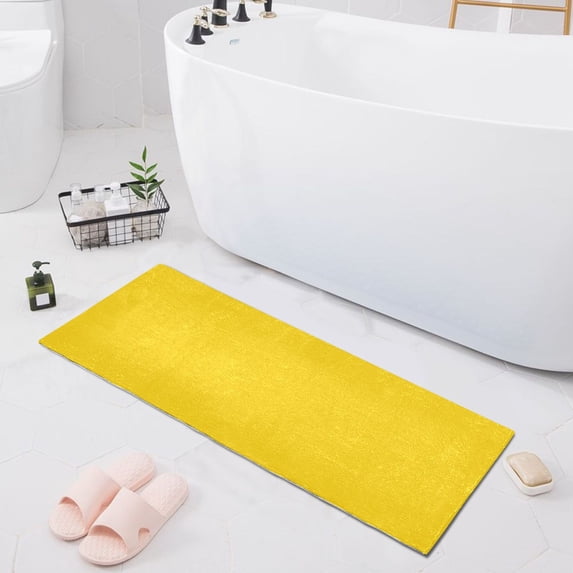 Haosy Yellow Bathroom Rugs Non Slip Absorbent Soft Plush Quick Dry Bath Mat, 39"x20"