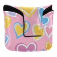 thumbnail image 1 of Haosy Yellow Blue Pink Heart Golf Mallet Putter Cover Strong Magnetic Leather Golf Club Headcover Closure, 1 of 7