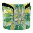 thumbnail image 1 of Haosy Yellow Green Floral Stained Glass Golf Mallet Putter Cover Strong Magnetic Leather Golf Club Headcover Closure, 1 of 7