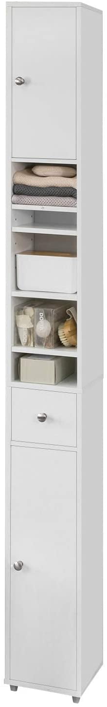 Haotian Tall Bathroom Cabinet with 3 Shelves, Bzr17-w