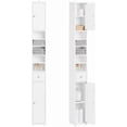 thumbnail image 1 of Haotian Bathroom Skinny Tall Storage Cabinet, Slim Stand Narrow Tower Cabinet with Adjustable Shelves for Small Spaces, White BZR167-GW, 1 of 18