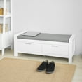 thumbnail image 1 of Haotian FSR74-W,Hallway Storage Bench with Two Drawers and Padded Seat Cushion, 1 of 7