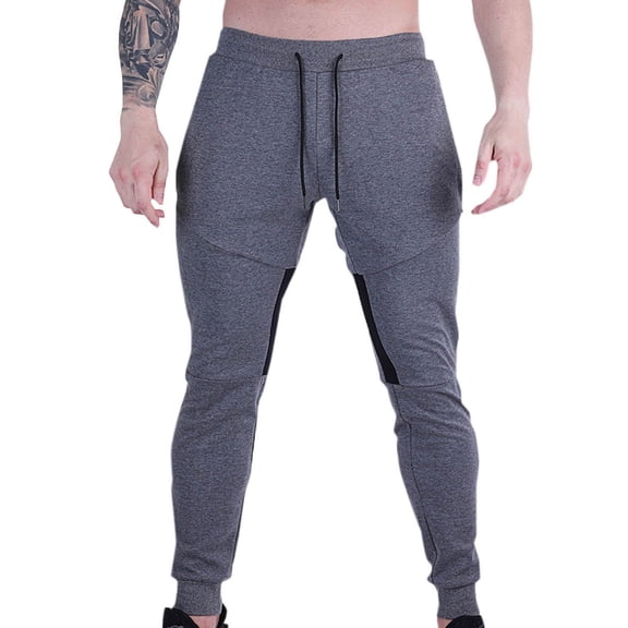 Haoxianjian Athletic Pants For Men White Pants Men Men'S Fashion Casual Plicing Drawstring Cuffed Pants Sports Fitness Pants Traning Track Pants