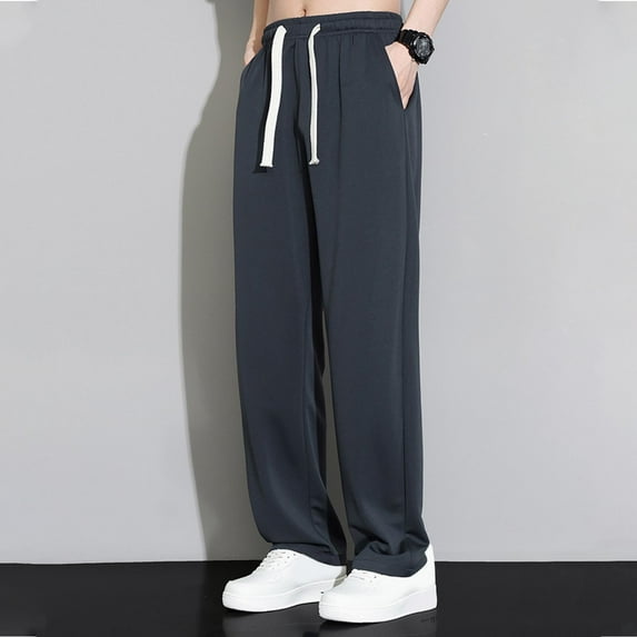Haoxianjian Black Pants Men Wide Leg Sweatpants Men'S Casual Daily Outdoor Beach Lightweight Breathable Pants Sweat Pants For Workout, Jogging, Running On Clearance