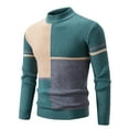 thumbnail image 1 of Haoxianjian Black Sweater Striped Sweater Men'S Winter Casual Fashion Color Block Design Long Sleeved Round Neck Sweater Long Sleeve Casual Pullover Shirt On Clearance, 1 of 6