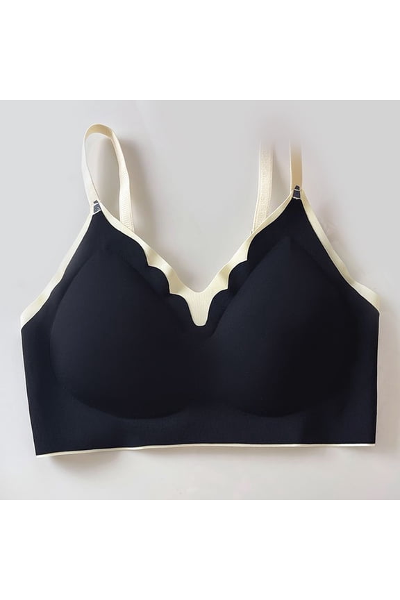 Bras for Women Wire - Breathable Underwear Adjuable Bras for Women No , V Neck Seamless Supportive Bra Bralettes with Ruffled