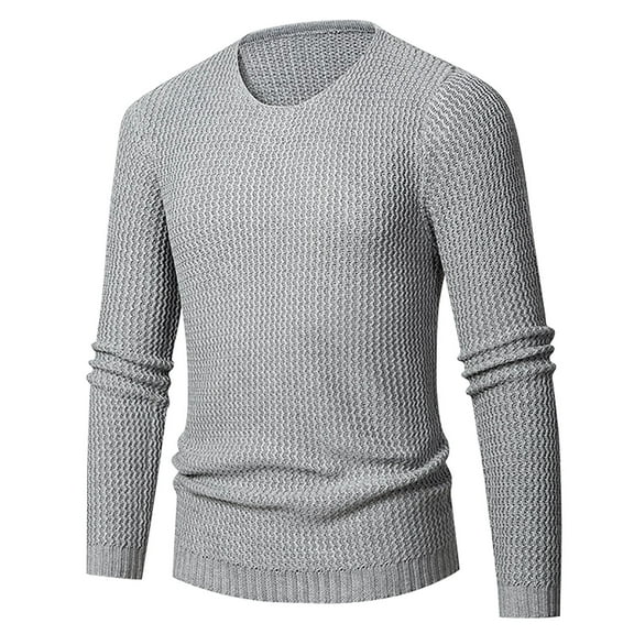 Haoxianjian Tshirt Coof&Y Shirts For Men Men'S Fashion Casual Knitted Solid Color Texture Design Easy Long Sleeve Round Neck Top/Shirt Men'S Casual Athletic Workout Pullover On Clea