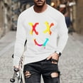 thumbnail image 1 of Haoxianjian Tshirt Mens Long Sleeve Tee Shirts Workout T Shirts Fashionable Men'S Printed Top With Long Sleeved Round Neck And Smiling Face Printed Top/Shirtx Men'S Fashion Sweatshi, 1 of 4