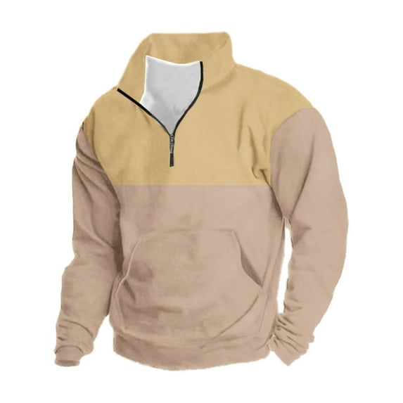 Haoxianjian Tshirt White Henleys Shirts For Men Men Quarter Zip Vintage Pattern Western Sweatshirt Long Sleeve Half Zip Pullover With Pockets Long Sleeve Lapel Top Shirt Men'S Casua