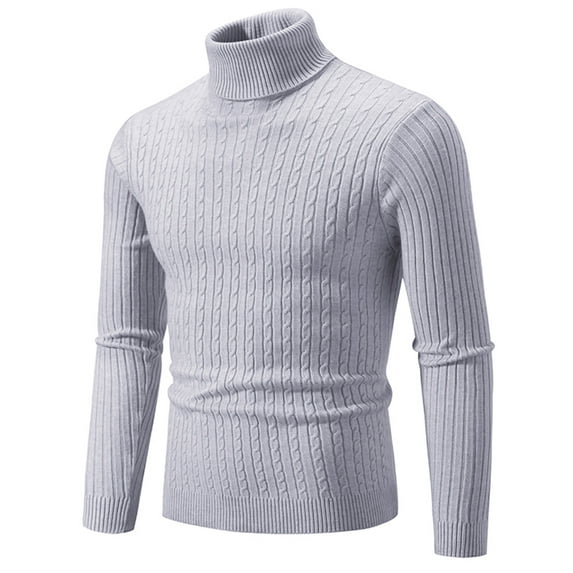 Haoxianjian Cute Sweaters Knit Sweater Men'S Knitwear Turtleneck Vintage Round Neck Solid Color Streak Elastic Pullover Fleecing Trend Sweater Coat Black Turtleneck Men