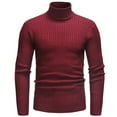 thumbnail image 1 of Haoxianjian Cute Sweaters Turtleneck Compression Shirt Man Solid Color Knit Choker Sweater Turtleneck On Clearance, 1 of 4