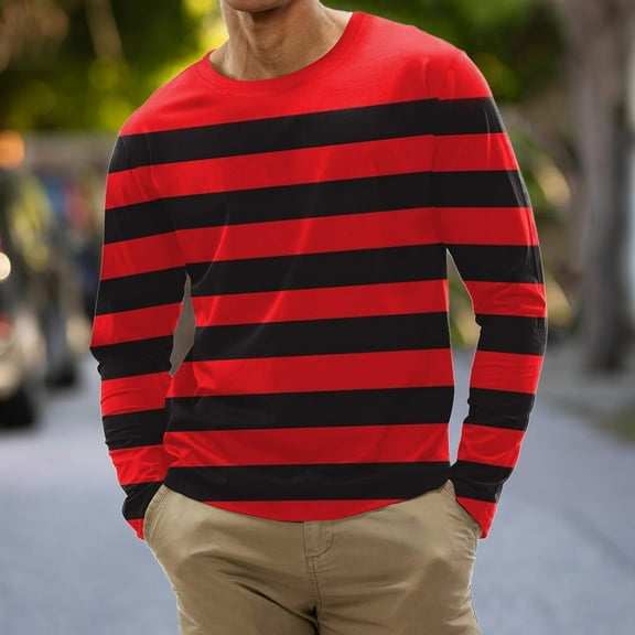 Haoxianjian Fishing Shirts For Men Oversized Tshirts For Men Fashion Men Casual Round Neck Long Sleeve Printing Blouse Top Pullover T-Shirt Men'S Loose Fitted Lightweight Long-Sleeve