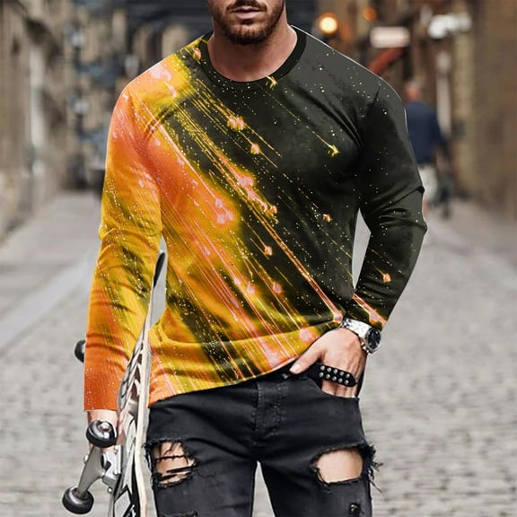 Haoxianjian Fishing Shirts For Men Oversized Tshirts For Men Men Casual Fashion Printing Round Neck Pullover T-Shirt Short Sleeve Tops Men'S Casual Athletic Workout Pullover