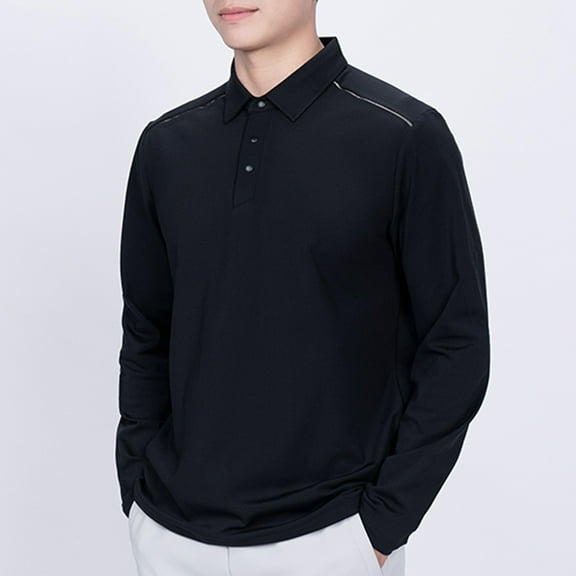 Haoxianjian Funny Golf Shirts For Men White Henleys Shirts For Men Men'S Lapel Button Striped Loose Casual Long Sleeved Shirt Long Sleeve Casual Sweatshirt