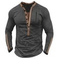 thumbnail image 1 of Haoxianjian Golf Shirts For Men White Undershirts Men Vintage Pullover V-Neck Breasted E4Lastic Solid Color Buttons Long Sleeve V-Neck Blouses & Shirts Cozy Sport Outwear, 1 of 5