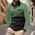 thumbnail image 1 of Haoxianjian Henleys Shirts For Men Workout Shirts For Men Men Casual Solid Stripe Button Long Sleeve Turndown Collar Blouse Shirt Tops Casual Long Sleeve Pullover, 1 of 5