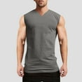thumbnail image 1 of Haoxianjian Men's Tank Tops Stretch Workout Sleeveless Tee Shirts Solid V Neck Shirts for Men Muscle Shirts Training Active Gym Fitness Tank Top Beach Running Shirts S-XXL ﻿, 1 of 8