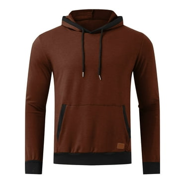 Haoxianjian Mens Graphic T-Shirts Cute Hoodies Men Long Sleeves Casual Solid Color Crewneck Pullover Comfortable Sweatshirt Hoodies Tops Thick Winter Hooded Sweatshirt On Clearance
