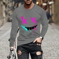 thumbnail image 1 of Haoxianjian Mens Shirts Oversized Tshirts For Men Fashionable Men'S Printed Top With Long Sleeved Round Neck And Smiling Face Printed Top/Shirtx Men'S Fashion Sweatshirts, 1 of 4