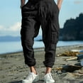 thumbnail image 1 of Haoxianjian Mens Sweatpants Black Sweatpants Men Casual Patchwork Tight Fitting Elastic Waist Pockets Fitness Sport Pants Pants Traning Track Pants, 1 of 9