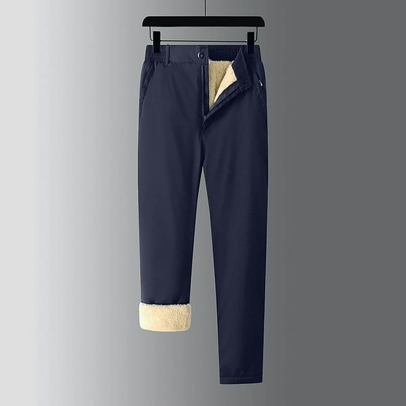 Haoxianjian Mens Sweatpants Khaki Pants For Boys Men'S Lamb Fleece Pants Slim Plus Fleece Straight Tube Pants Mid Waist Pencil Pants Cotton Pants Long Pants Trousers Men'S Black Casual Pants On Clea