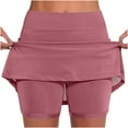 thumbnail image 1 of Haoxianjian Plus Size Active Skort Skirt Tennis Skorts -Solid Running Tennis Golf Gym Skirt Built-in Shorts Stretchy for Tennis Summer Casual Workout Sports Shorts for Women S-XXXXL, 1 of 6