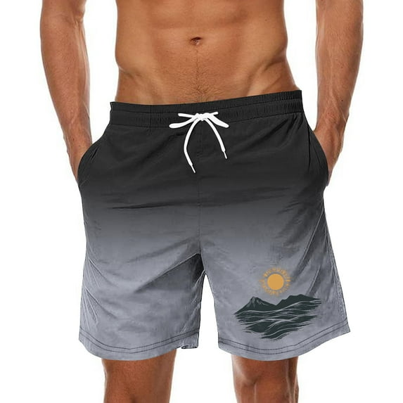 Haoxianjian Plus Size Men's Shorts Casual Elastic Gradient Short Pants Summer Vacation Yoga Golf Classic Fits Shorts with Pockets Gym shorts Beach Wear