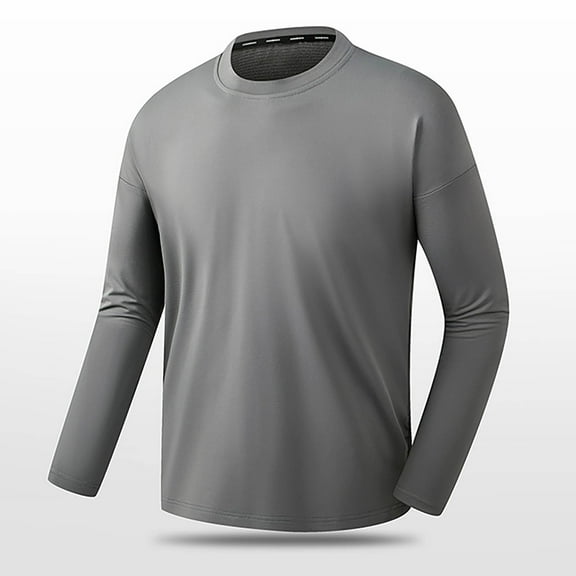 Haoxianjian Shirts For Men Casual Slim Fitted Shirts Contrast Color Tops Men'S Casual Top Round Neck Fake Casual Sports Top Long Sleeved Round Neck Top/Shirt Mens Long Sleeve Tee Shirts Workout T Shir