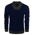 thumbnail image 1 of Haoxianjian Sweaters For Men Sweater Blazer Men'S Fashion V-Neck Warm Outdoor Long Sleeve Knitted Sweater Top V-Neck Sweater Striped Fall Winter Warm Sweatshirts On Clearance, 1 of 5