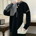 thumbnail image 1 of HaoXianJian Men's Loose Fitted Sweater Casual Patterned Pullover Sweaters Chunky Winter Fashion Color Block Twisted Thermal Sweaters, 1 of 8