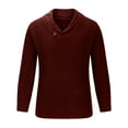 thumbnail image 1 of HaoXianJian Men's Knitted Dress Sweater Casual V-Neck Slim Fitted Pullover Knitwear Shawl Collar Sweaters Comfortably Long Sleeve Sweater, 1 of 4