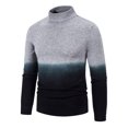 thumbnail image 1 of Haoxianjian Sweaters Turtleneck Compression Shirt Men'S Winter Casual Fashion Gradient Color Design Long Sleeved Round Neck Sweater Black Turtleneck Men, 1 of 3
