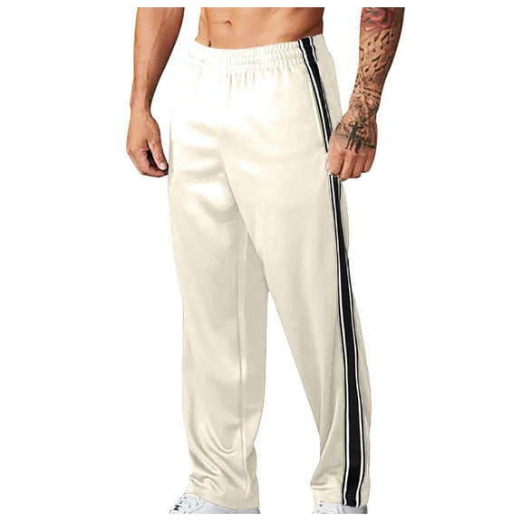 Haoxianjian Sweatpants Black Pants Men Men'S Fashion Drawstring Elastic Waist Solid Color Casual Sweat Length Pants Black Sweatpants