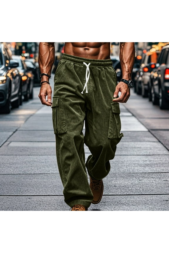 Haoxianjian Sweatpants For Men Baggy Pants Men Solid Casual Elastic Strap Outdoor Fitness Pants Cargo Pants Trousers Mens Casual Pants