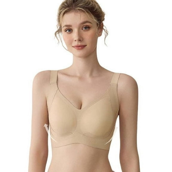 Haoxianjian Underwear Bras for Women No Seamless Bralettes Comfortable Push Up Bras Plus Size TShirt Bra Lifting Soft Cup Bra for Heavy Brea M-5X