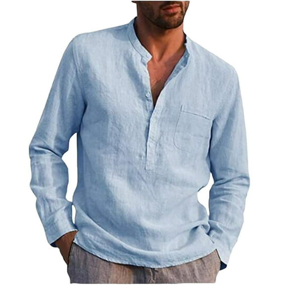 Haoxianjian White T Shirts For Men Fishing Shirts For Men Men Casual Fashion V-Neck Sleeve Pullover Breathable Shirt Blouse Tops White Henleys Shirts For Men