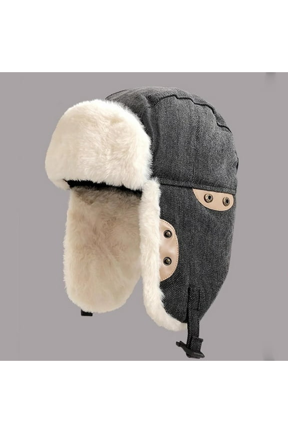 Winter Trapper Hat for Men Windproof Aviators Hats with Ear Flap Warm Linning for Skiing Hunting Outdoor Caps