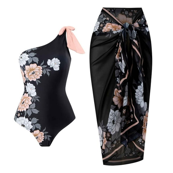 Haoxianjian Women's Swimsuits with Cover up Wrap Skirt Sarong Bathing Suit Beach Outfit Summer Swimwear Suits