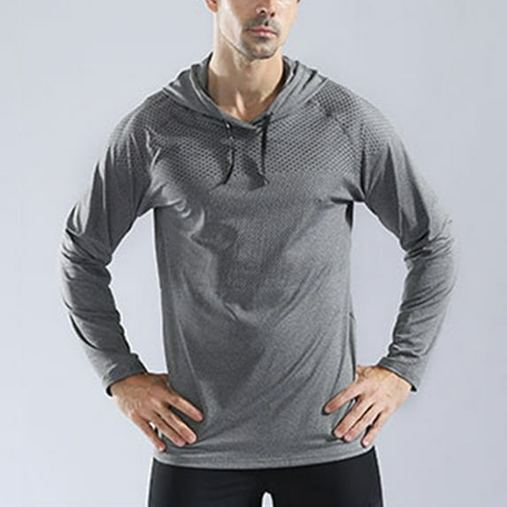 Haoxianjian Zip Up Hoodie Black T Shirts For Men Men'S Sports And Fitness Training Solid Color Elastic Long Sleeved Hooded Top Men'S Active Hoodies Sweatshirts On Clearance