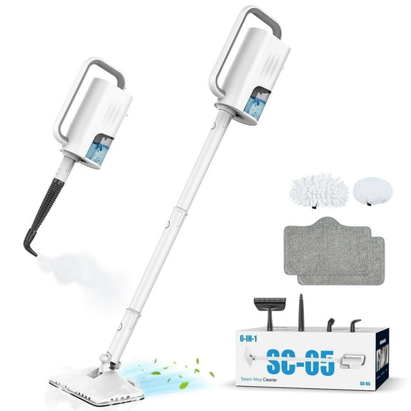 Haoyunduo Steam Mop, 6-in-1 Detachable Handheld Steam Mop Cleaner with 2 Microfiber Pads for Hard Floor, Carpet