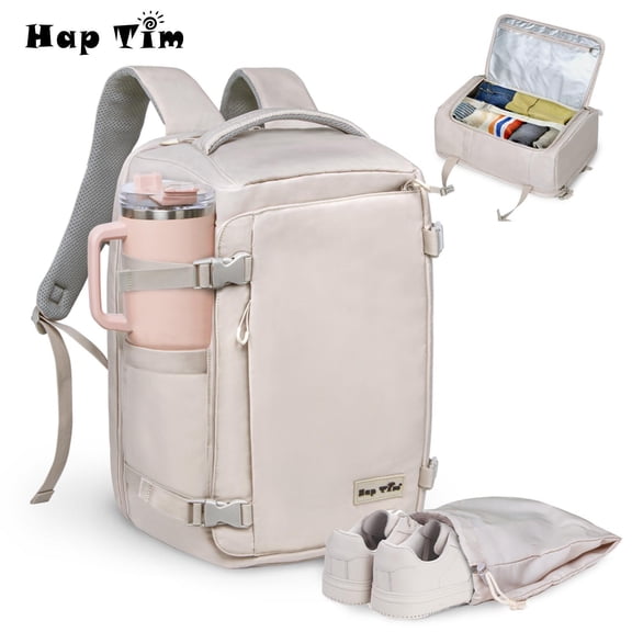 Hap Tim Bucksack Men's Hand Luggage Backpack School Backpack Teenager Laptop Backpack Travel Backpack Large Waterproof with Shoe Compartment Robust Daypack for Weekend Trips Hiking Camping (KK)