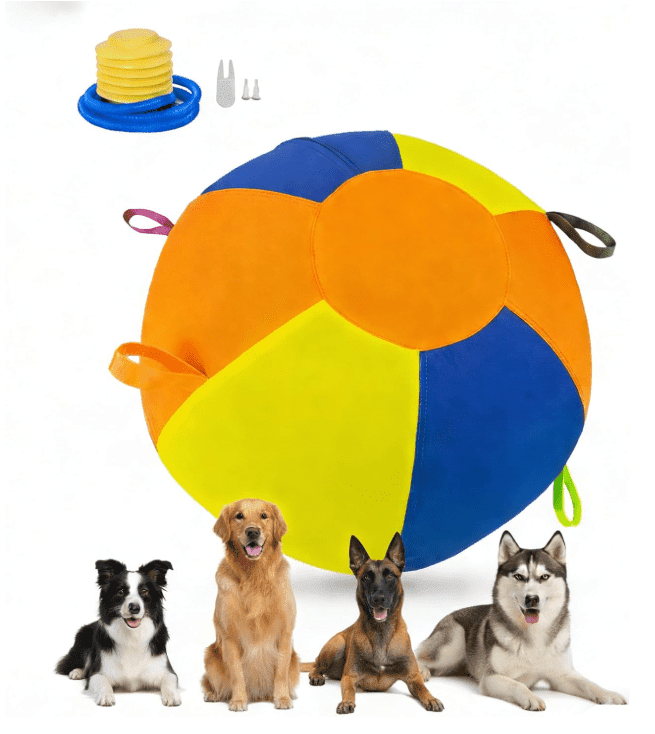 Hap Tim Herding Ball for Dogs Interactive Large Dog Ball with Handles Durable Outdoor Training Dog Toy for Medium to Large Dogs Corgis Australian Shepherd Cattle Dog Border Collie & Horses 25 Inch