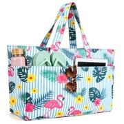 Hap Tim XXL Waterproof Beach Tote Bag with Wet Compartment & Zip,Large Capacity Sandproof Shoulder Travel Bag Lightweight Foldable Women s Holiday Essentials Bag for Swimming Shopping GymBB-HLN