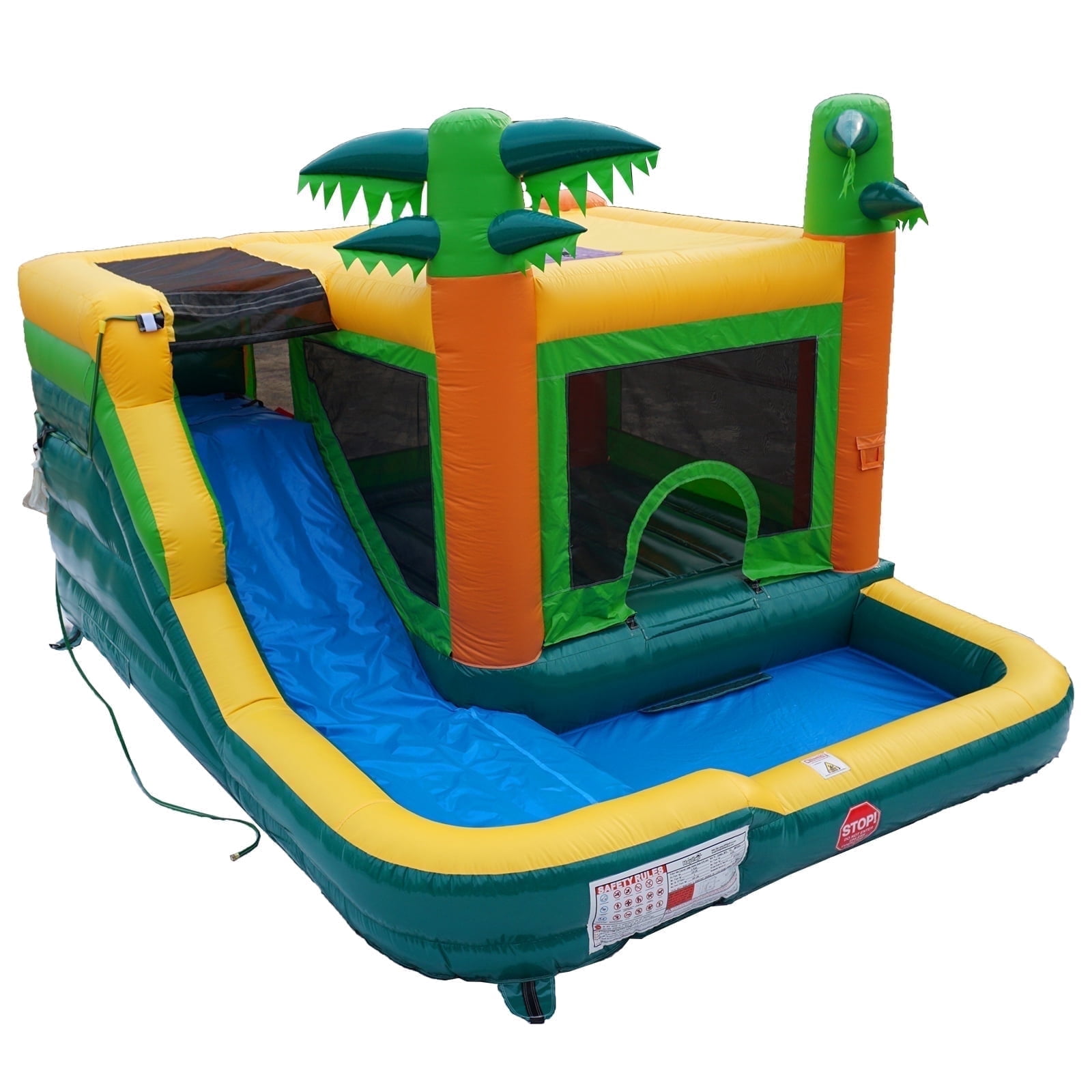 Hapcap Commercial PVC Inflatable Bounce House Water Slide Combo for Kids, Backyard, Without Air Blower