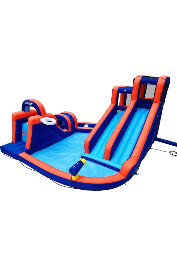 Inflatable Water slide with Climbing, Slides, and Pool for Kids, Bounce House with Tunnel and Air Blower